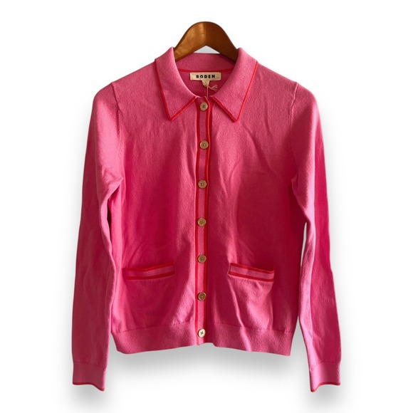 Boden Sweaters - Boden‎ Pink Wool Blend Liz Knitted Collared Cardigan Sweater Women's Small NWT